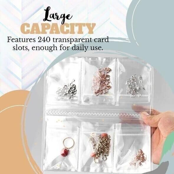 ❤️Mother's Day Sale - Transparent Jewellery Storage Book Set (Book + 30 Zip Bags)