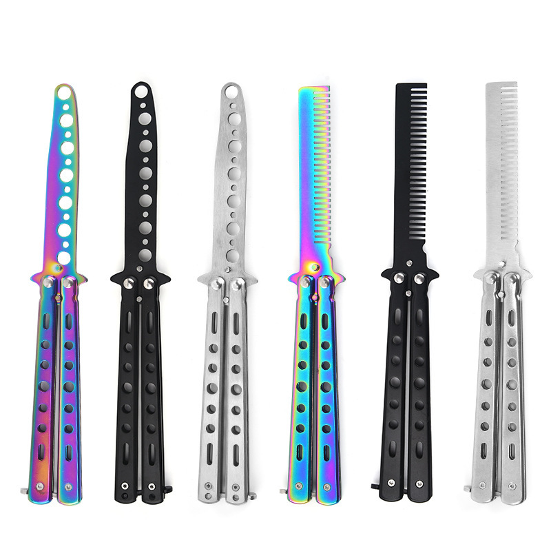 (🔥Summer Hot Sale -50% OFF)  Stainless Steel Practice Training Butterfly Knife Comb🎉BUY 2 GET FREE SHIPPING