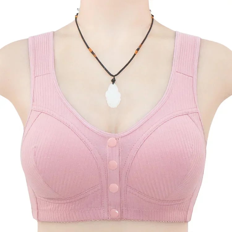 🎉Buy 1 Get 3 (3packs) - COMFORTABLE FRONT-CLOSURE WIRELESS PLUS SIZE BUTTON BRA