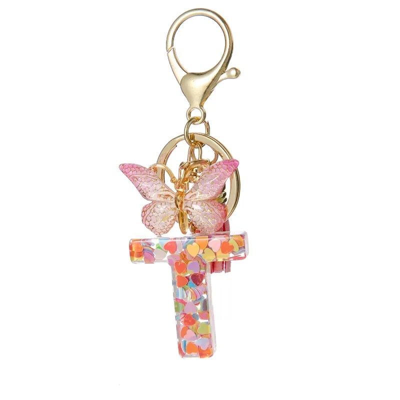 🔥Last Day 50% OFF - Butterfly Letter Keychain Tassel Design Vibrant Durable Lightweight Gift