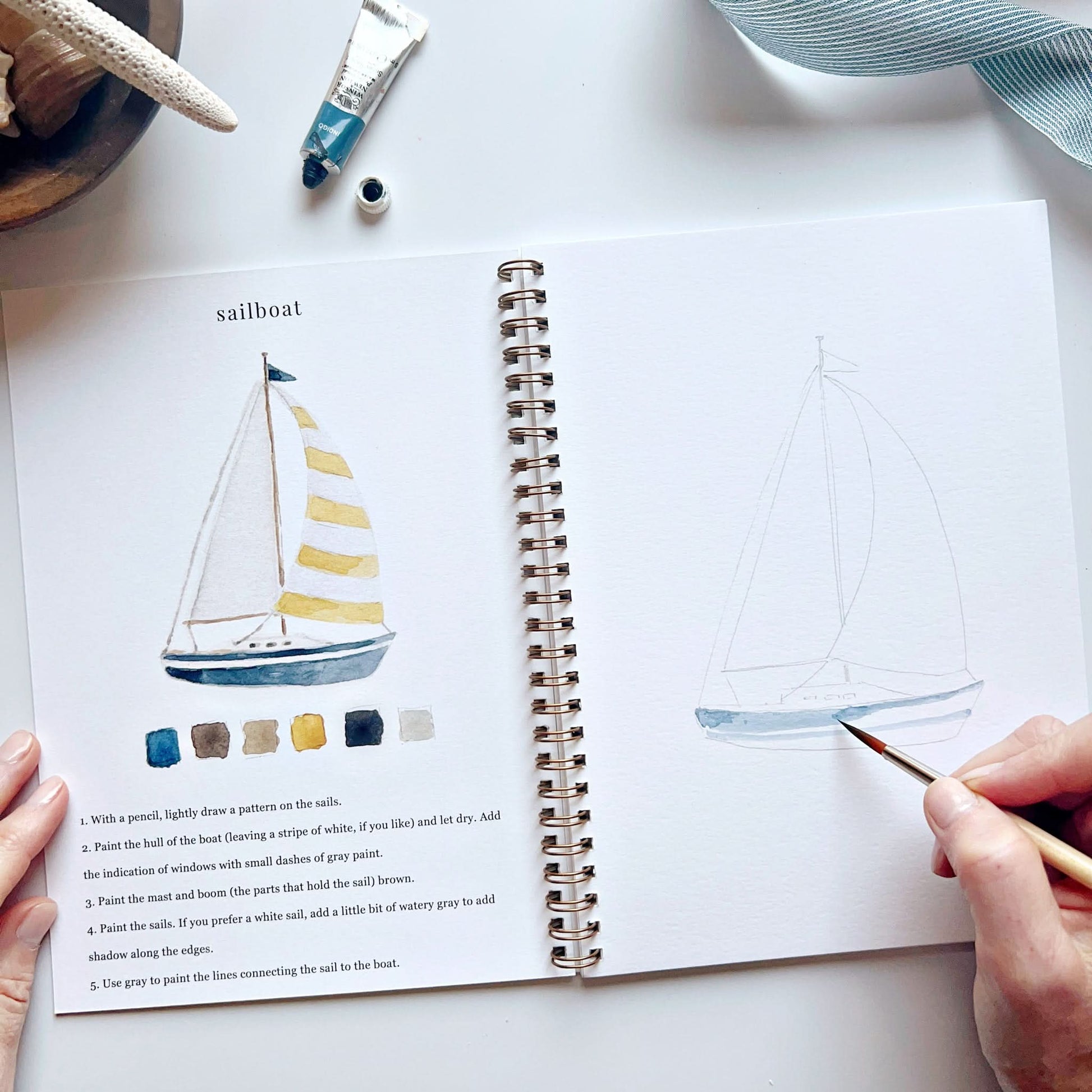 🌊Seaside Watercolor Workbook