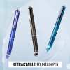 🎁TikTok Last Day Sale - 70% OFF🔥Fountain Pen Retractable:0.38mm Blue&Black Ink Transparent Barrel Includes 5 Refillable Ink Cartridges