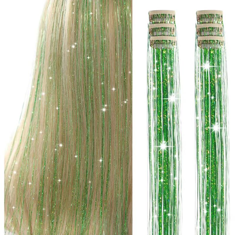 🎁TikTok Last Day Sale - 70% OFF🔥6 PCS Clip in Hair Tinsel 20 Inch Glitter Tinsel Hair💥