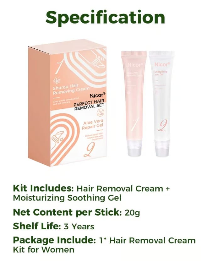 🔥Last Day 50% OFF - Hair Removal Cream Kit for Women⚡BUY 2 GET 1 FREE