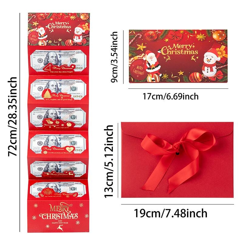 🎄 Christmas Cash Envelope with Money Clip