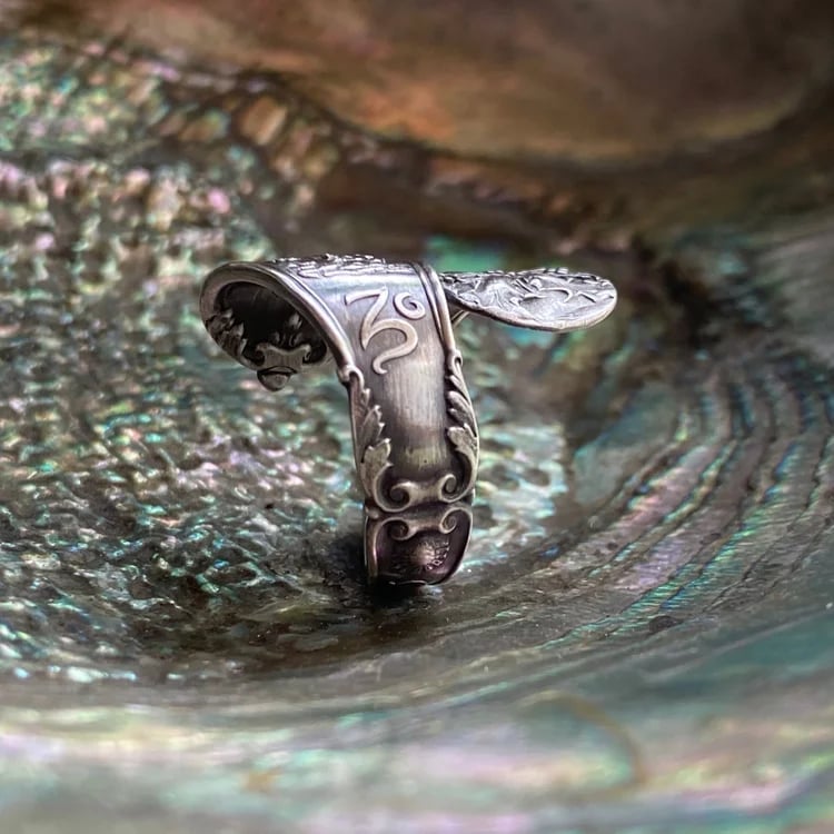 🔥LAST DAY 60% OFF✨Handcrafted Sterling Silver Spoon Ring - Made from Authentic Vintage Silver