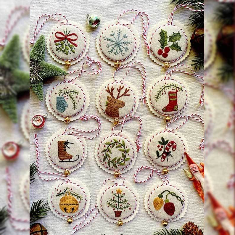 Last 24 Hours 49% OFF-Jolly and Bright Hand Embroidery Christmas Ornaments kit