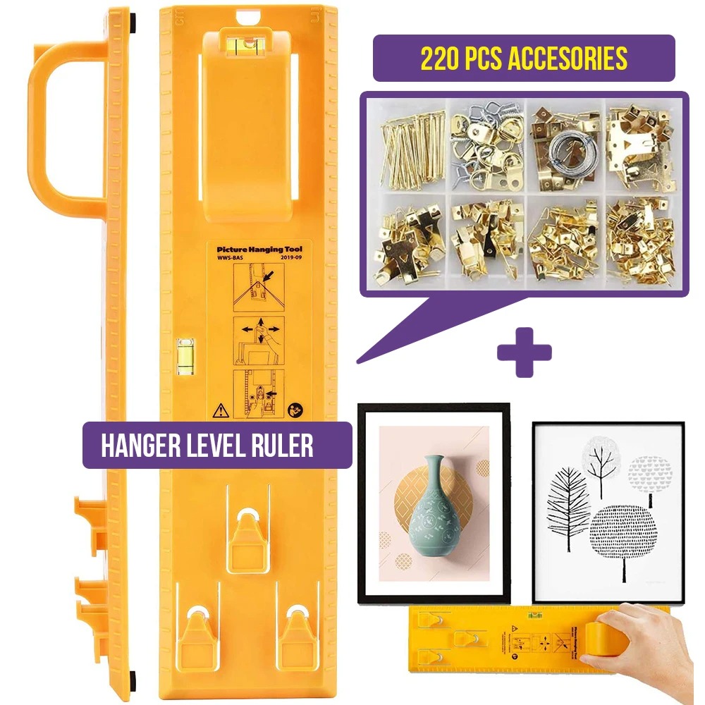 Multifunction Hanger Level Ruler Kit