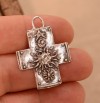 ✝️100% Handmade Silver Cross With Sun, Moon, Star and Flower (𝐒𝐭𝐞𝐯𝐞 𝐑𝐨𝐞𝐬 𝐇𝐚𝐧𝐝𝐦𝐚𝐝𝐞®)