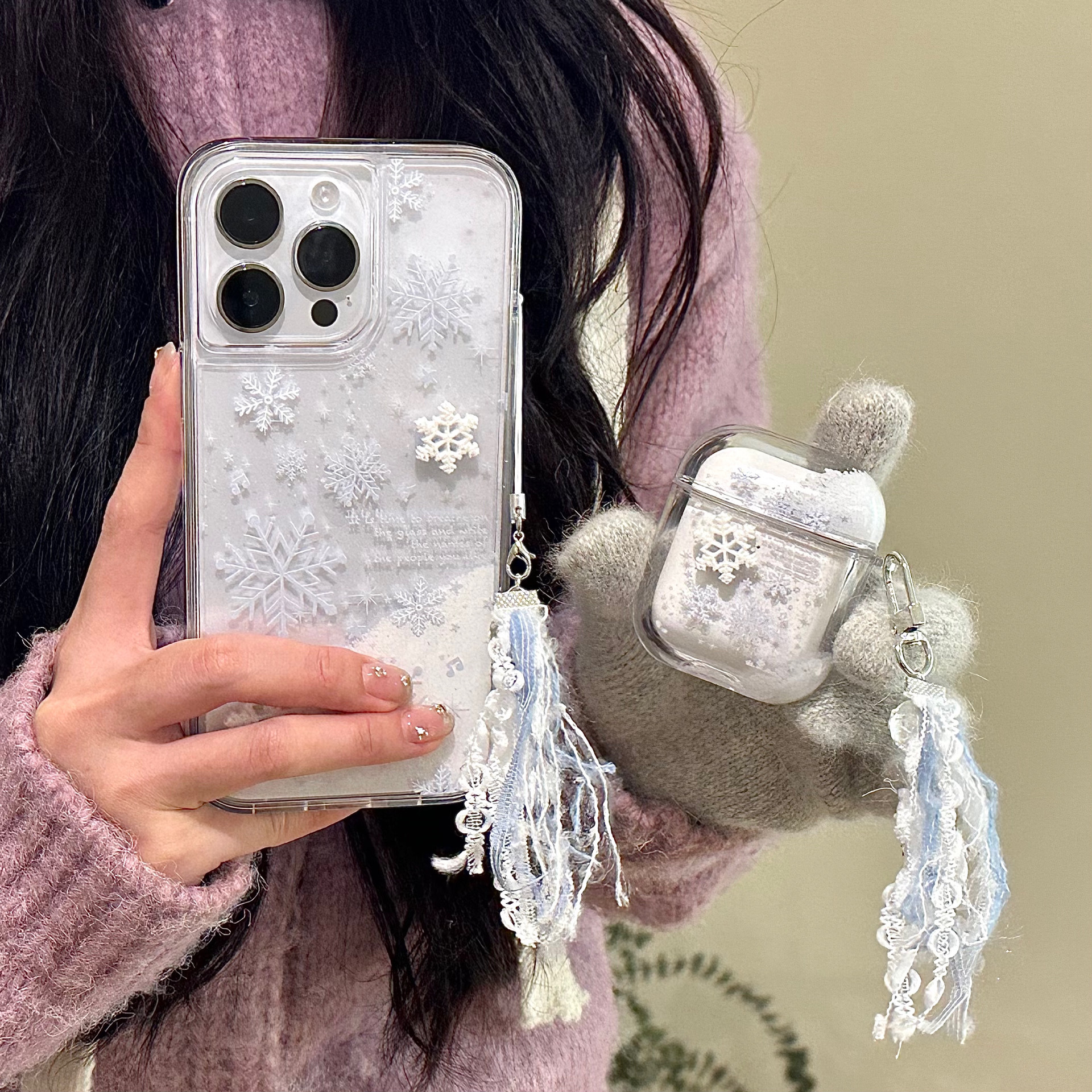 ✨️2024 New Model❄️Snowflake Flowing Sand Phone Case