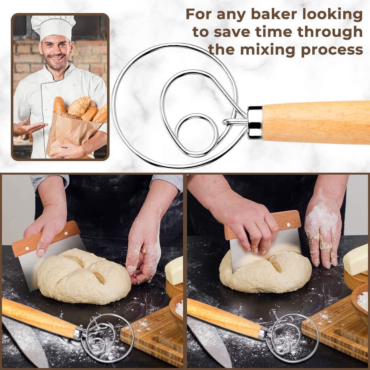 Last Day Promotion 48% OFF - The Danish Dough Whisk