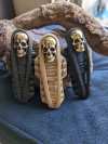 💀Paracord Keychain Mummy Brass Skull --Handmade EDC Zipper Lanyard Knife Bead