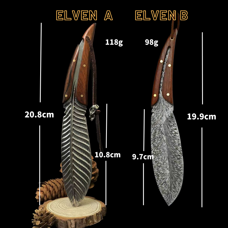 Handmade Damascus Phoenix Feather Pattern Outdoor Knife