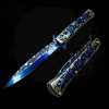 🌹 Handcrafted Rose-Inlaid Folding Blade