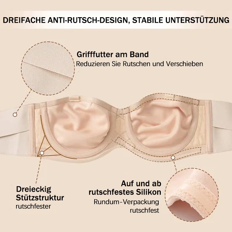 📢Letzter Tag 49% Rabatt🔥Rutschfester, wandelbarer Bandeau-BH mit vollem Halt