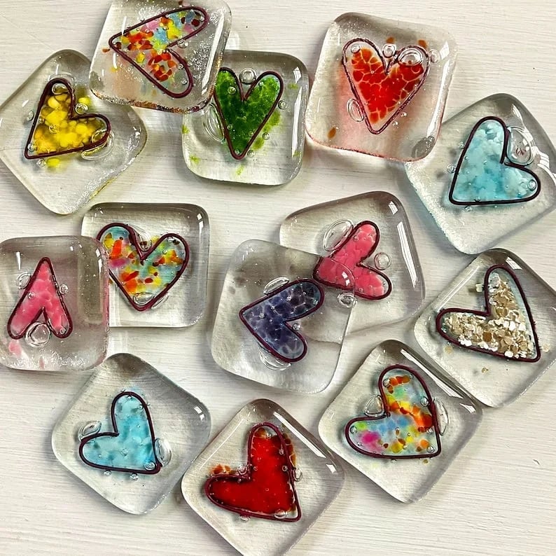 (🌲EARLY CHRISTMAS SALE - 50% OFF) Fused Glass Heart Pocket Token - Buy 6 Get Extra 20% OFF & Free Shipping