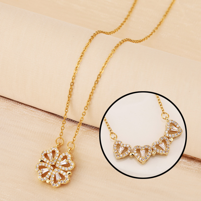 (🎄Early Christma Hot Sale-48% OFF)Four-Leaf Heart Shape Necklace(🔥BUY 2 FREE SHIPPING)