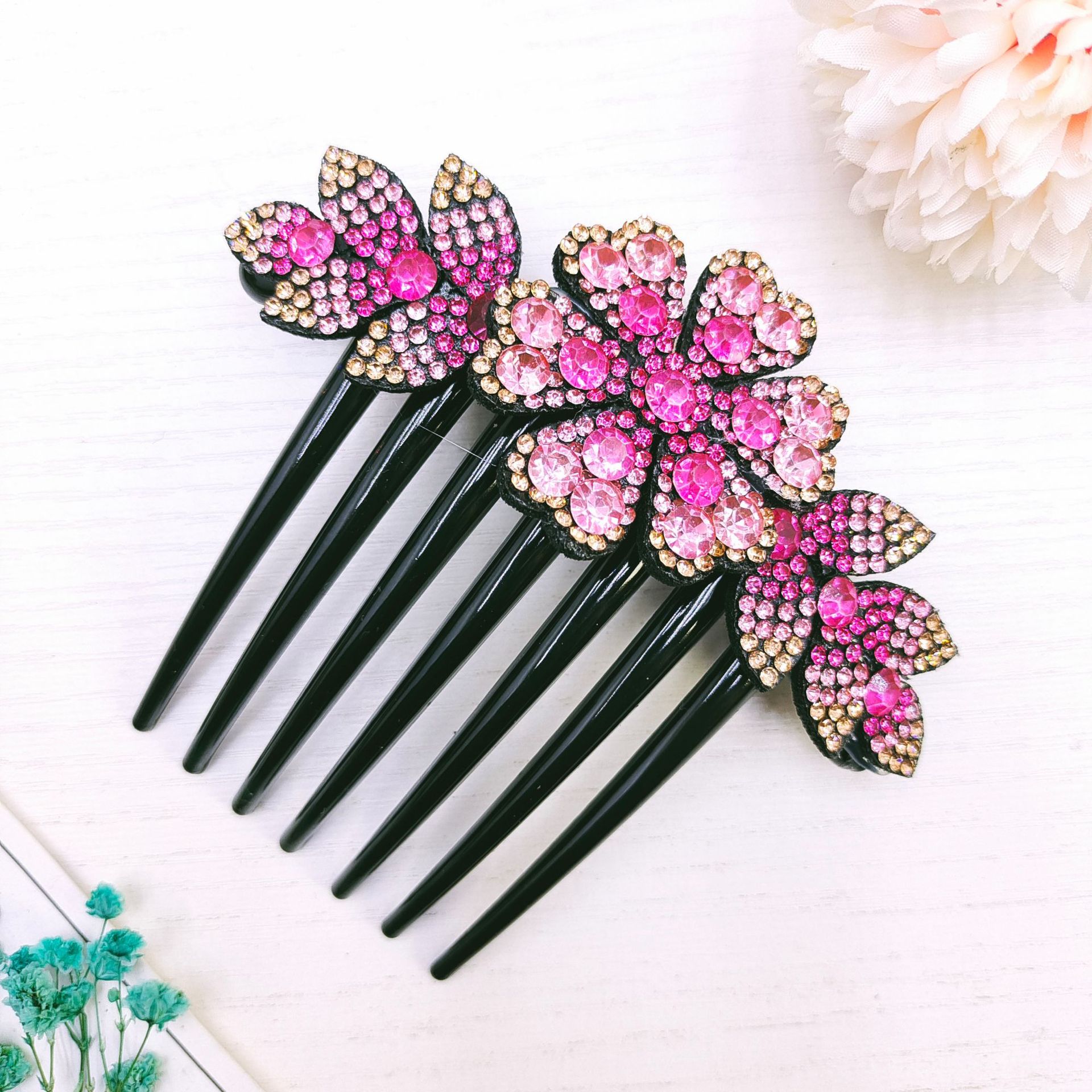 🎉Christmas Sale- 48% OFF⚡Vintage Rhinestones Flower Hair Comb