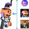 🔥Last Day Promotion - 60% OFF🎁6 FT Outdoor Halloween Inflatables Pumpkin with Skull Body & LED Lights