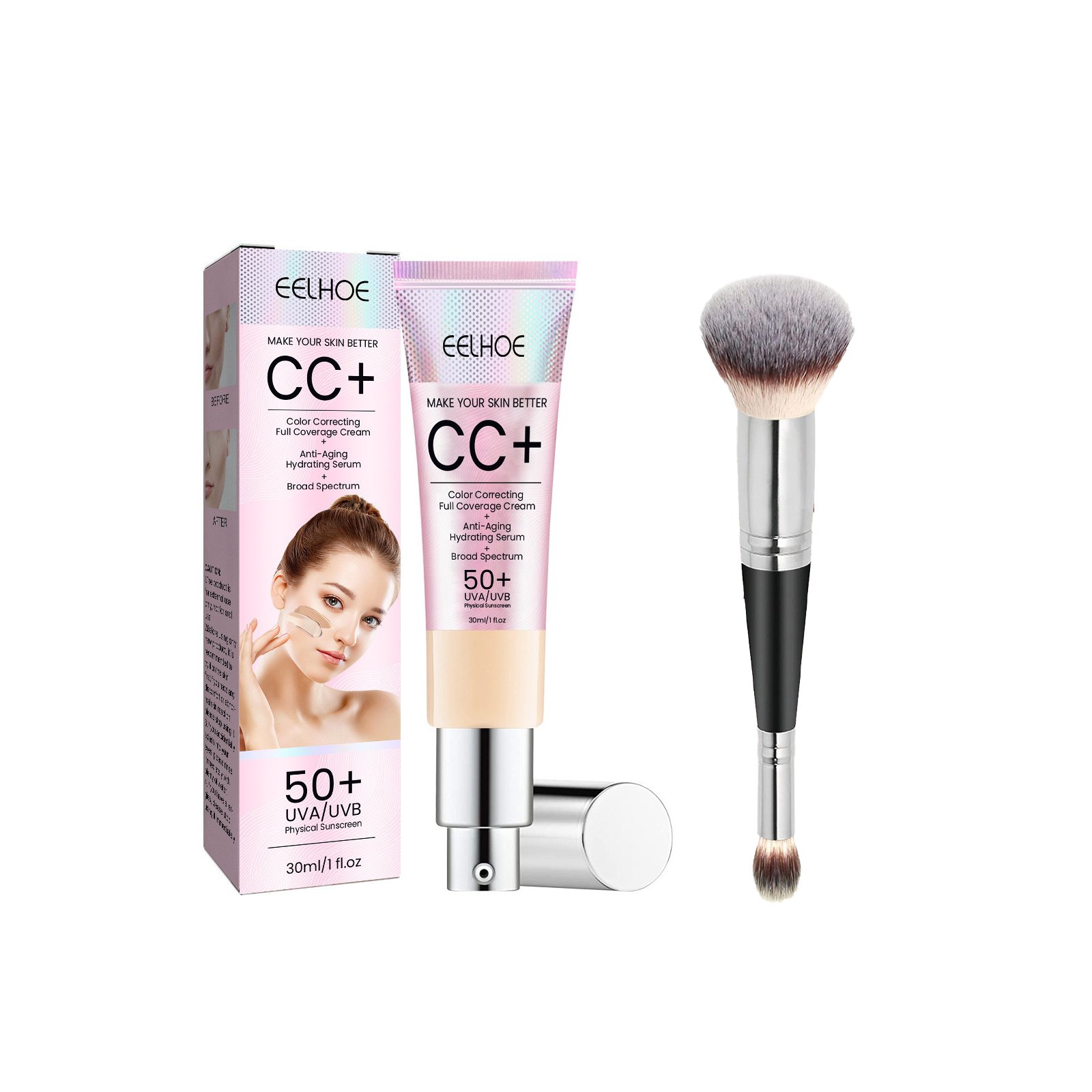 🔥Letzter Tag 49% Rabatt - Creme Illumination SPF50 mit Luxe Brush Makeup