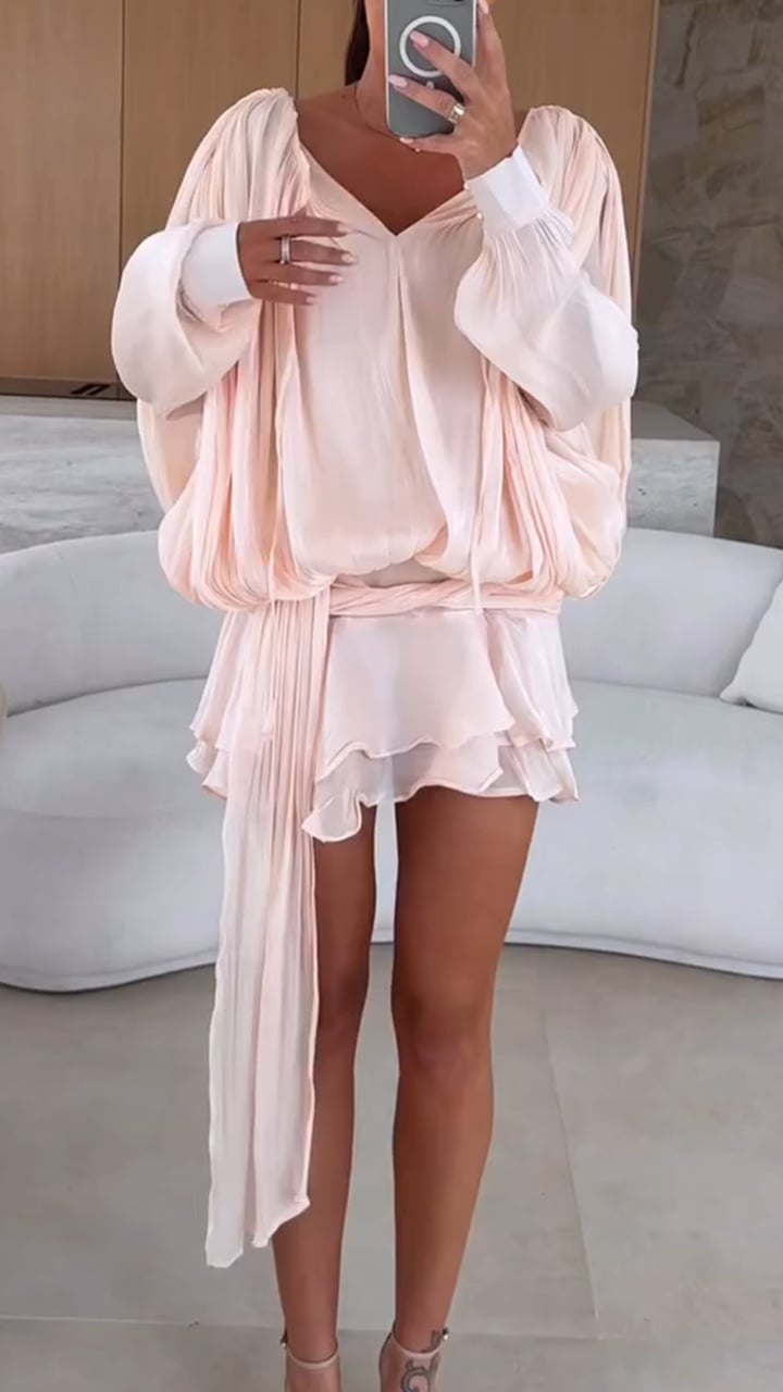 Women's V-neck Tie Dress