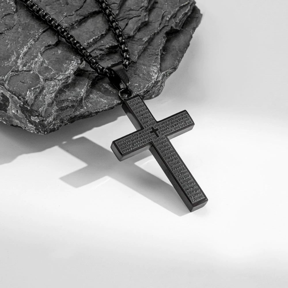 🎁TikTok Last Day Sale - 70% OFF🎉Lord‘s Prayer Scibble Cross Necklace