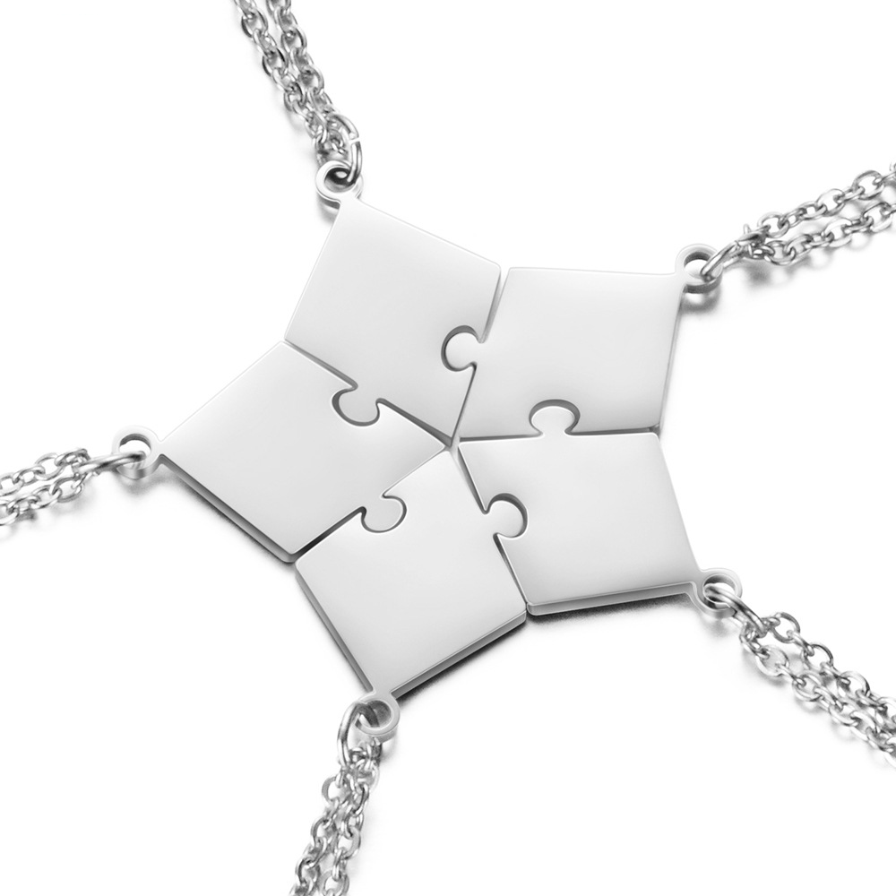 (🔥Last Day Promotion 50% OFF) Star Puzzle Friendship & Family Necklace - Buy 2 Get Extra 10% OFF & Free Shipping