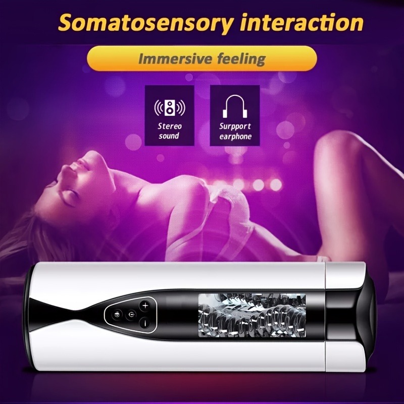 SHEMESIX - Male Masturbation Plane Cup - Automatic Peristaltic Sound Rotary Sucking Glow Masturbator