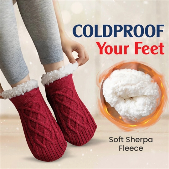 🔥Last Day Promotion 70% OFF🔥Fleece-Lined Non-Slip Thermal Slippers Socks⚡️Buy 2 Free Shipping