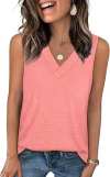 🔥Letzter Tag 70% Rabatt ✨Damen ärmellos V-ausschnitt Abnehmen lockere Passform Casual Tank Top T-Shirt