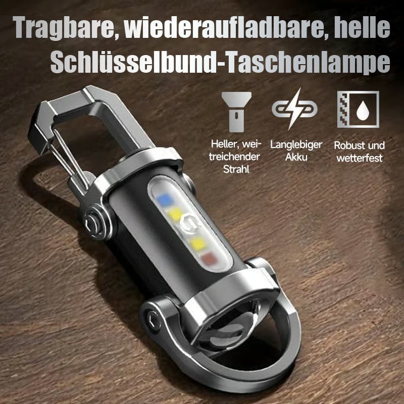 🔥Letzter Tag Verkauf 49% Rabatt🔥Tragbare, wiederaufladbare, helle Schlüsselanhänger-Taschenlampe