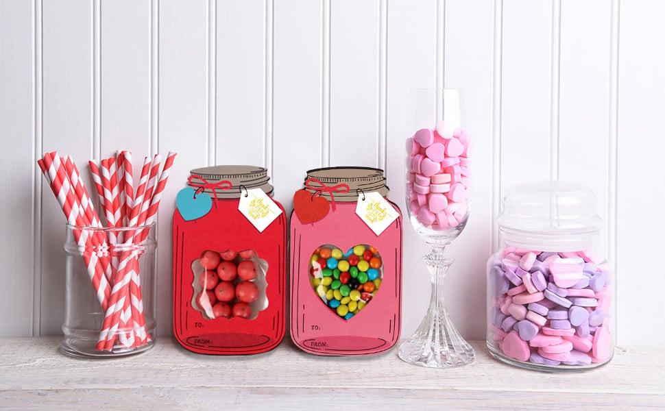 🎁TikTok Last Day Promotion -70% OFF💖Mason Jar Happy Valentines Day Cards🍬