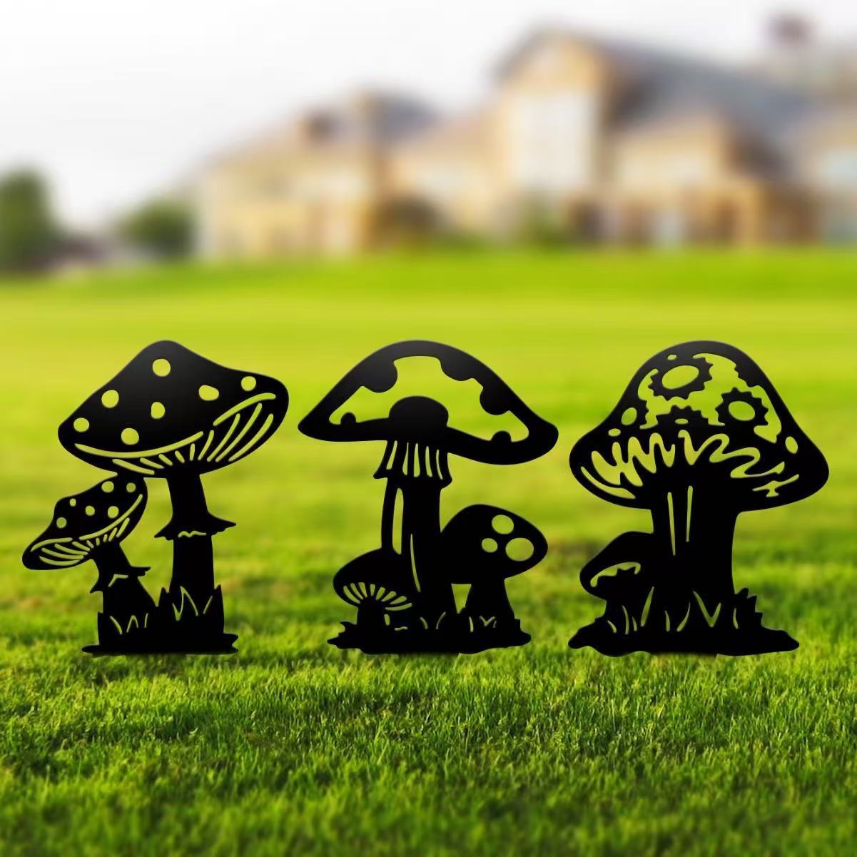 🔥 4th of July Sale – 50% OFF! Minimalist Metal Mushroom Garden Stake – Outdoor Memorial & Home Garden Art for Lawn Decoration