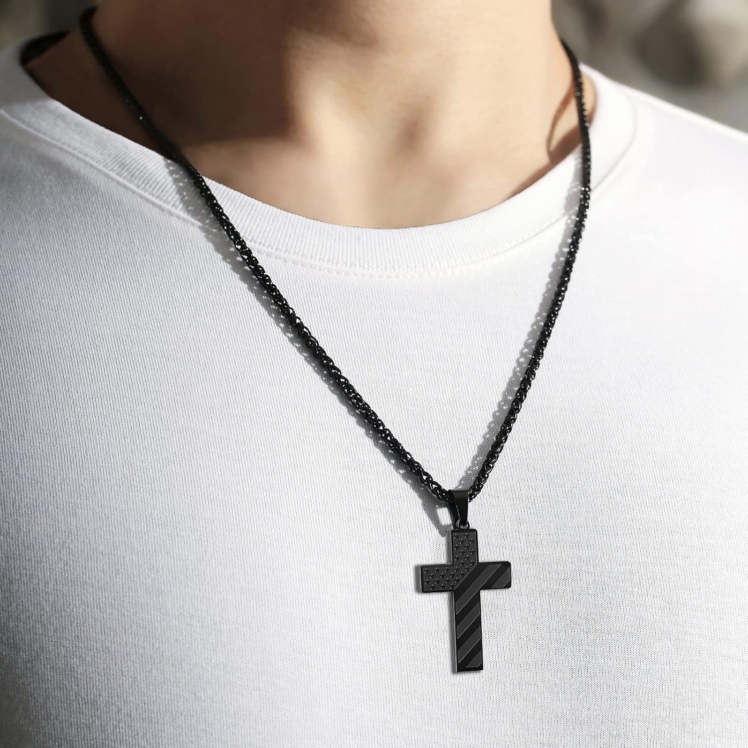 🎁TikTok Last Day Sale - 70% OFF✨Freedom Cross Pendant: Wear Your American Pride & Inner Strength!✨