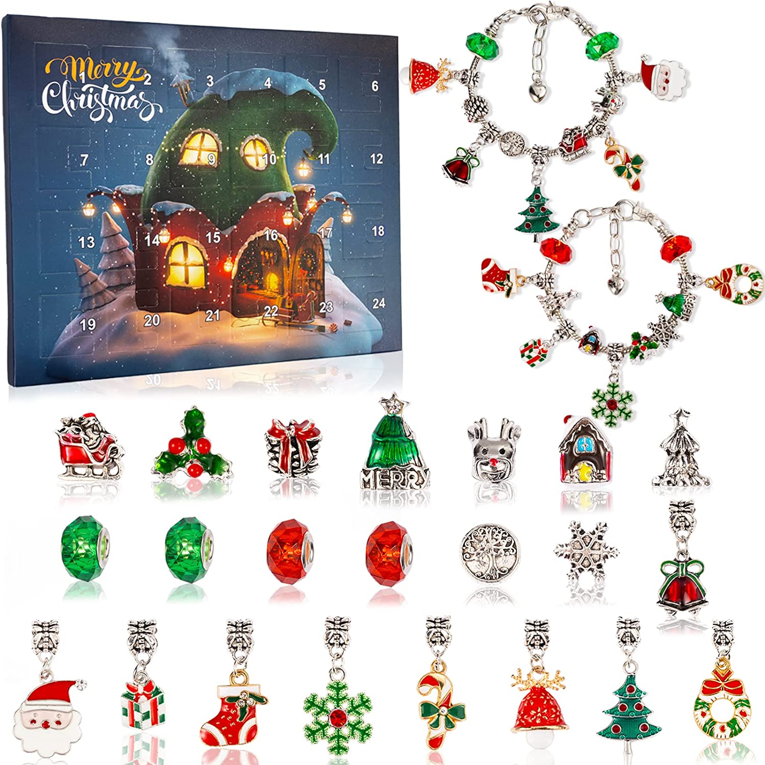 🔥Christmas Pre-sale 49% OFF - 24 PCS DIY Christmas Advent Calendar Bracelets Set