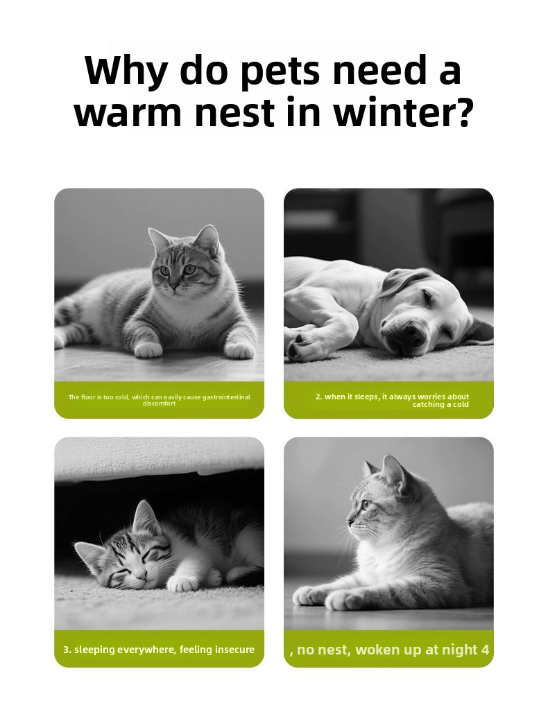 🎁TikTok Last Day Sale - 70% OFF🐈Removable and Washable Winter Closed-off Cat Bed💝