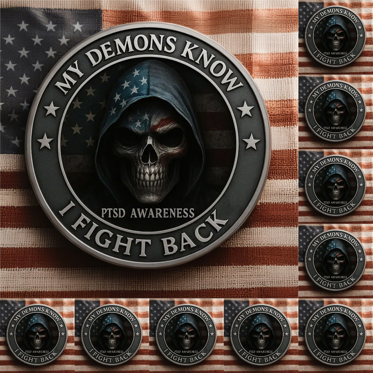 🏆Flash Sale 60% OFF - 🎖️PTSD Awareness Veterans Challenge Coin