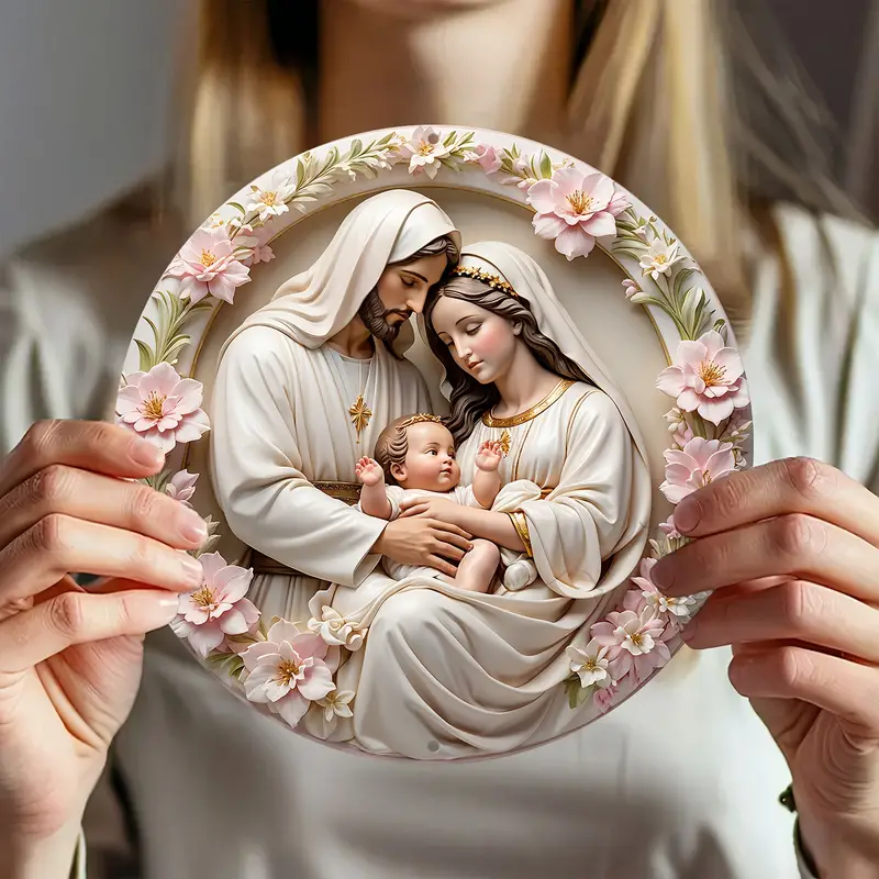 💖Hug the Baby - Holy Family Circle Logo