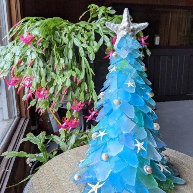 (🔥Hot Sale NOW- SAVE 48% OFF) Coastal Turquoise Christmas Sea Glass Tree 🔥Buy 2 Get 10%Off 🔥