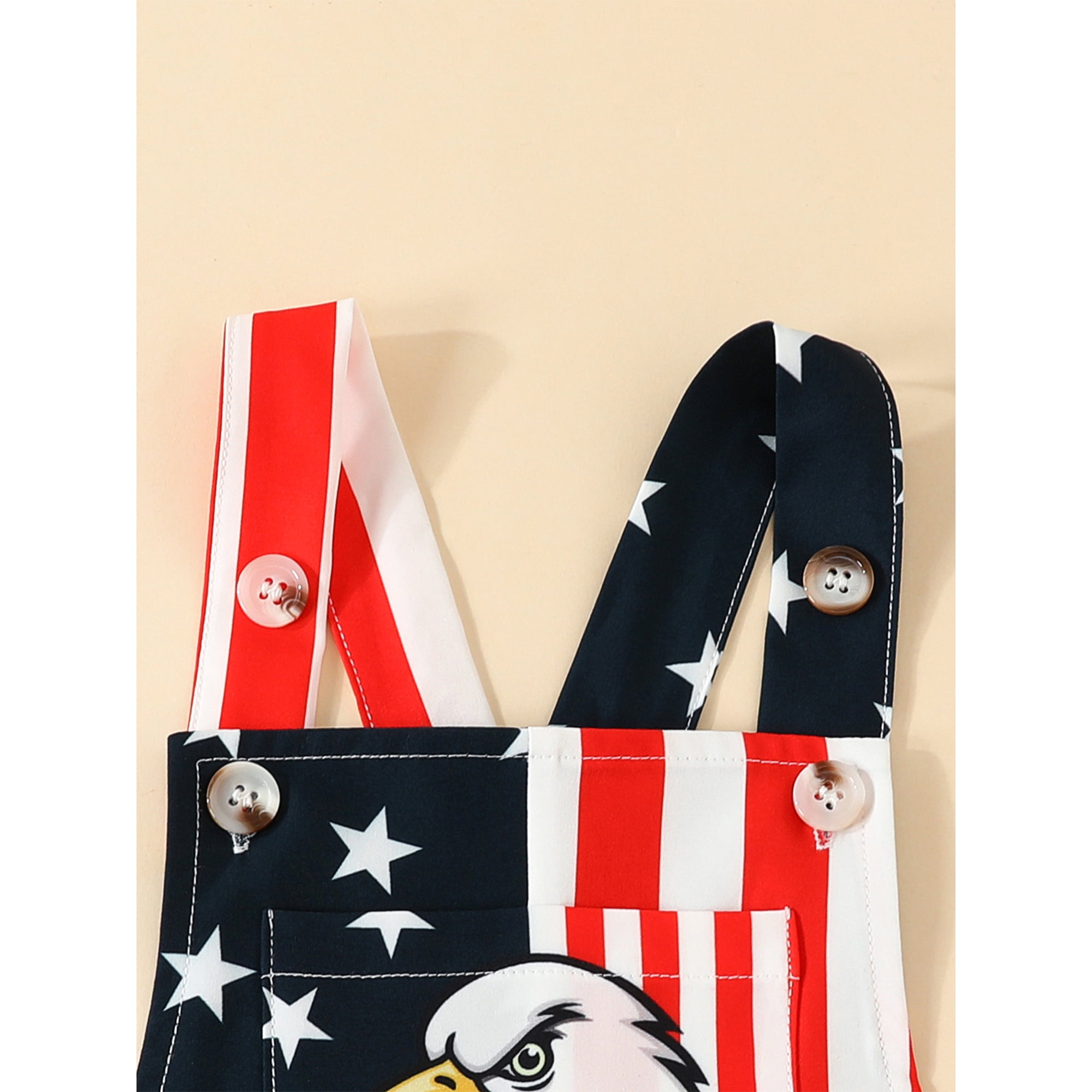 Children's Patriotic Eagle & Flag Print Romper