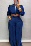 Women's Chic Kink Long Sleeve Top And Pants Suit