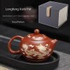 Purple clay pot that changes color when exposed to heat, Xishi Fengming pot, Kung Fu tea set, household teapot, Dragon and Phoenix pot, non-hot tea making device