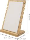 MyGift Bamboo & White Panel Jewelry/Necklace Tabletop Display Boards, Set of 2