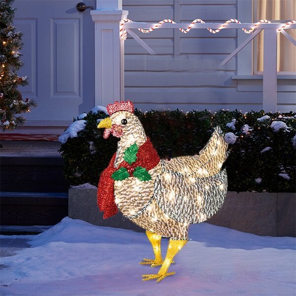 🎁Early Christmas Sale- 48% OFF - 🐓Light-Up Chicken 3D with Scarf Holiday Decoration(3D)（🔥🔥BUY 2 FREE SHIPPING）