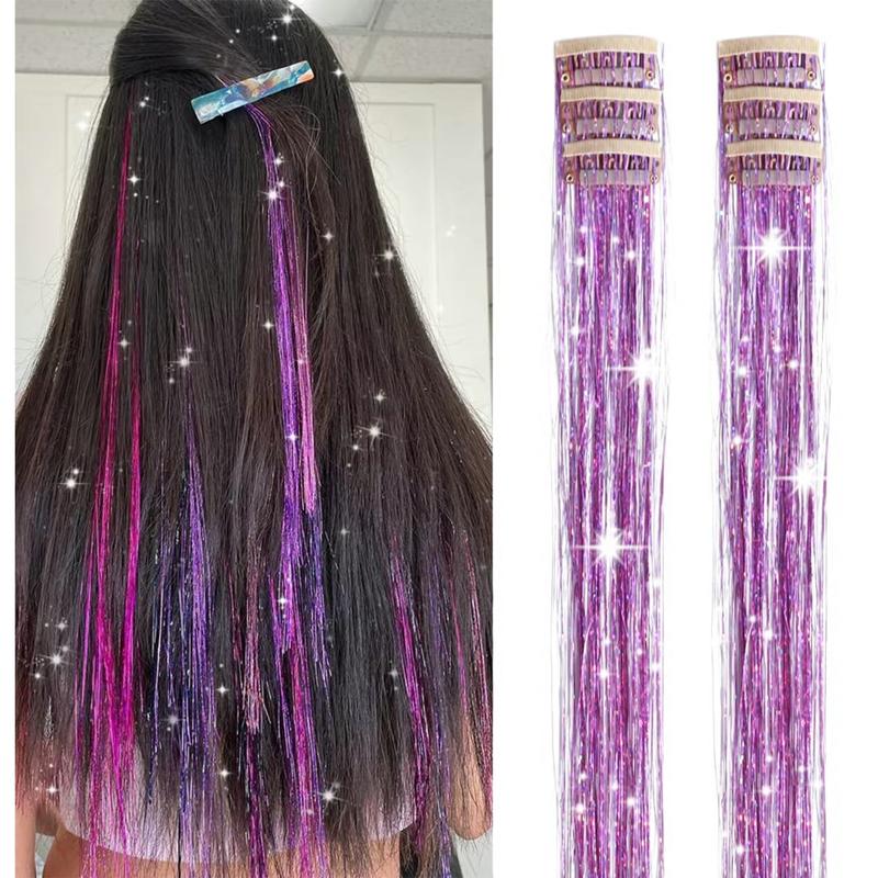 🎁TikTok Last Day Sale - 70% OFF🔥6 PCS Clip in Hair Tinsel 20 Inch Glitter Tinsel Hair💥