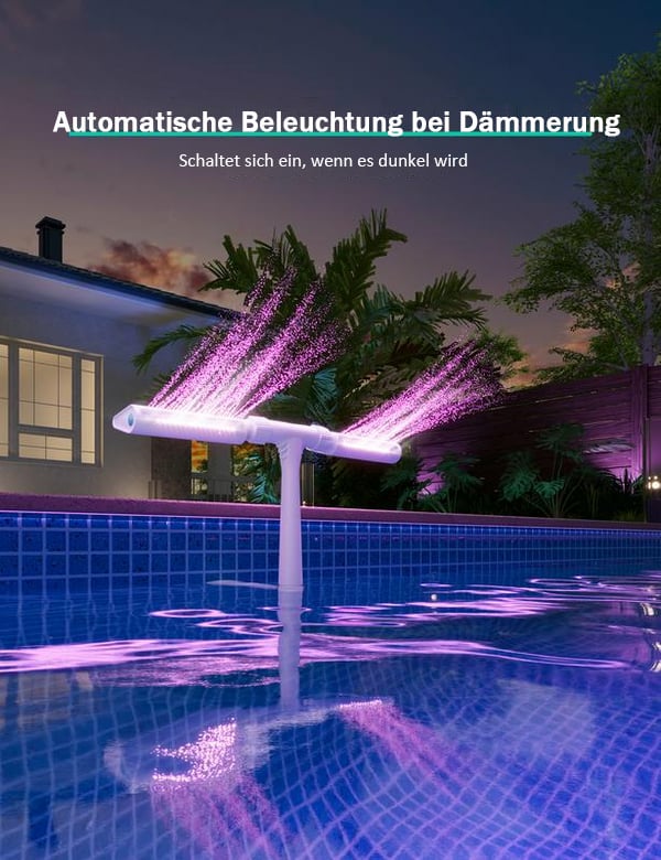 50% Rabatt🔥 Solar-Poolbrunnen mit Doppelbogenbeleuchtung