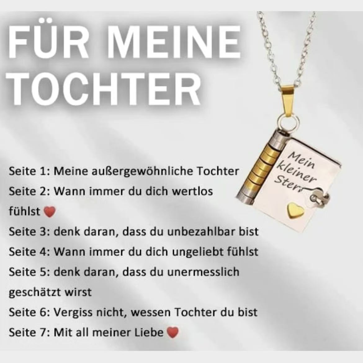 🎁💗Meine kleine Stern-Buch-Kette für Tochter & Sohn, Geburtstagsgeschenk, Abschluss-Schmuck der Liebe