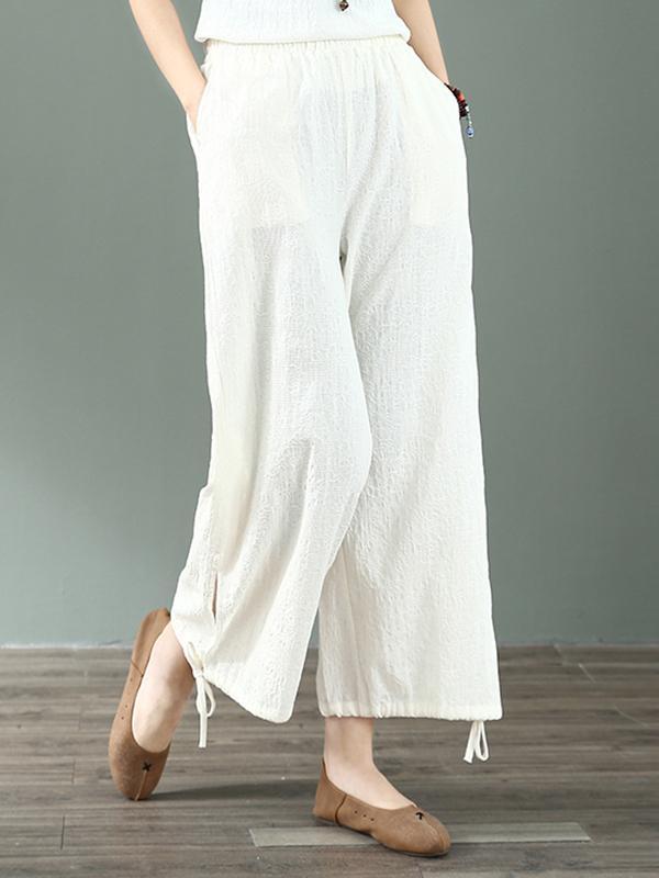 Go Weave Cotton & Linen Wide Leg Pant