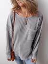 Women's casual round neck loose long sleeve T-shirt