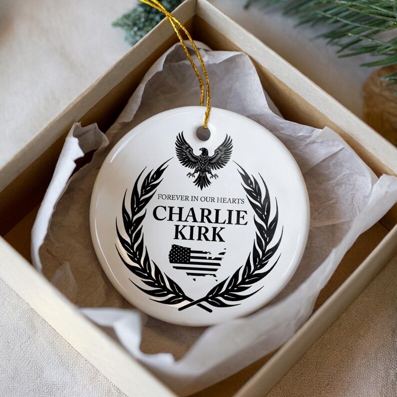 💙Charlie Kirk Memorial Ceramic Ornament: Patriotic Keepsake